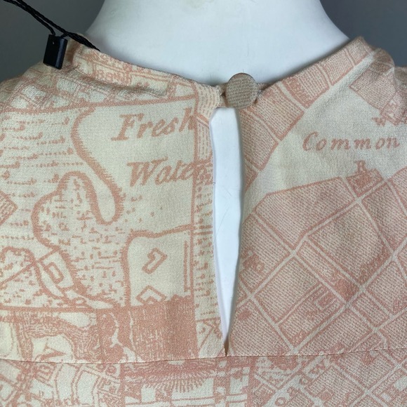 MM LaFleur Dress Size XL NWT The Maite Silk Pink Atlas New York Map Drape Neck - Picture 9 of 14